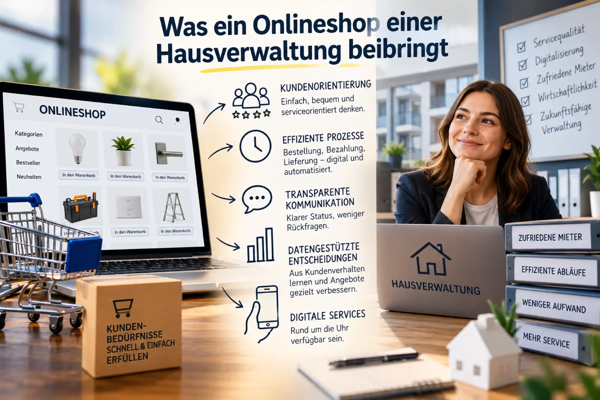 Was ein Onlineshop einer Hausverwaltung beibringt